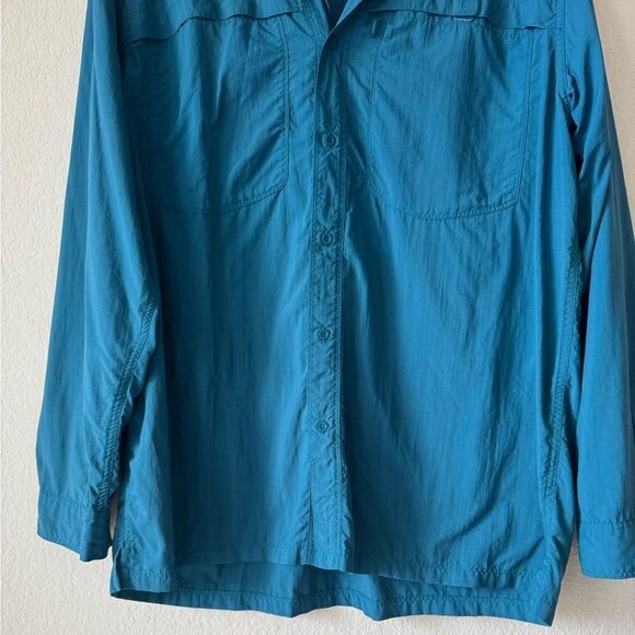 The North Face Men’s XL Teal Blue Button-Up Lightweight Fishing Hiking Shirt - Picture 4 of 9